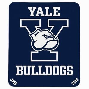 Yale Bulldogs Throw Blanket Navy White Logo 60x66 Fleece Large College NCAA
